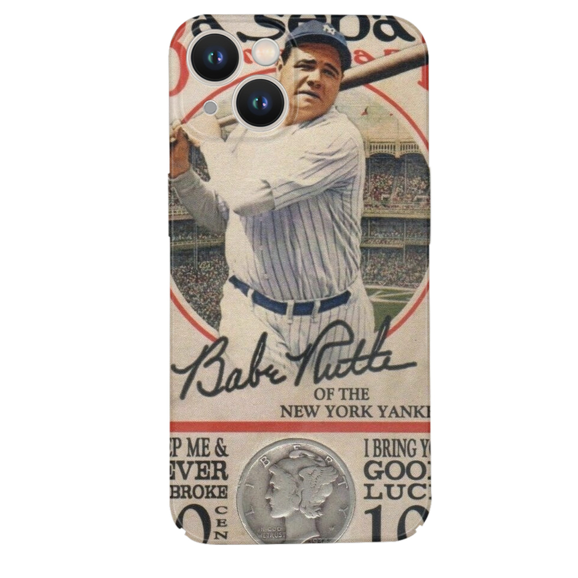 Babe Ruth 15 IPhone 14 Series Full-Cover Hard Case – Shockproof With Raised Camera Protection – Precise Cutouts, Wireless Charging Compatible – Durable, Anti-Yellowing, Easy To Clean